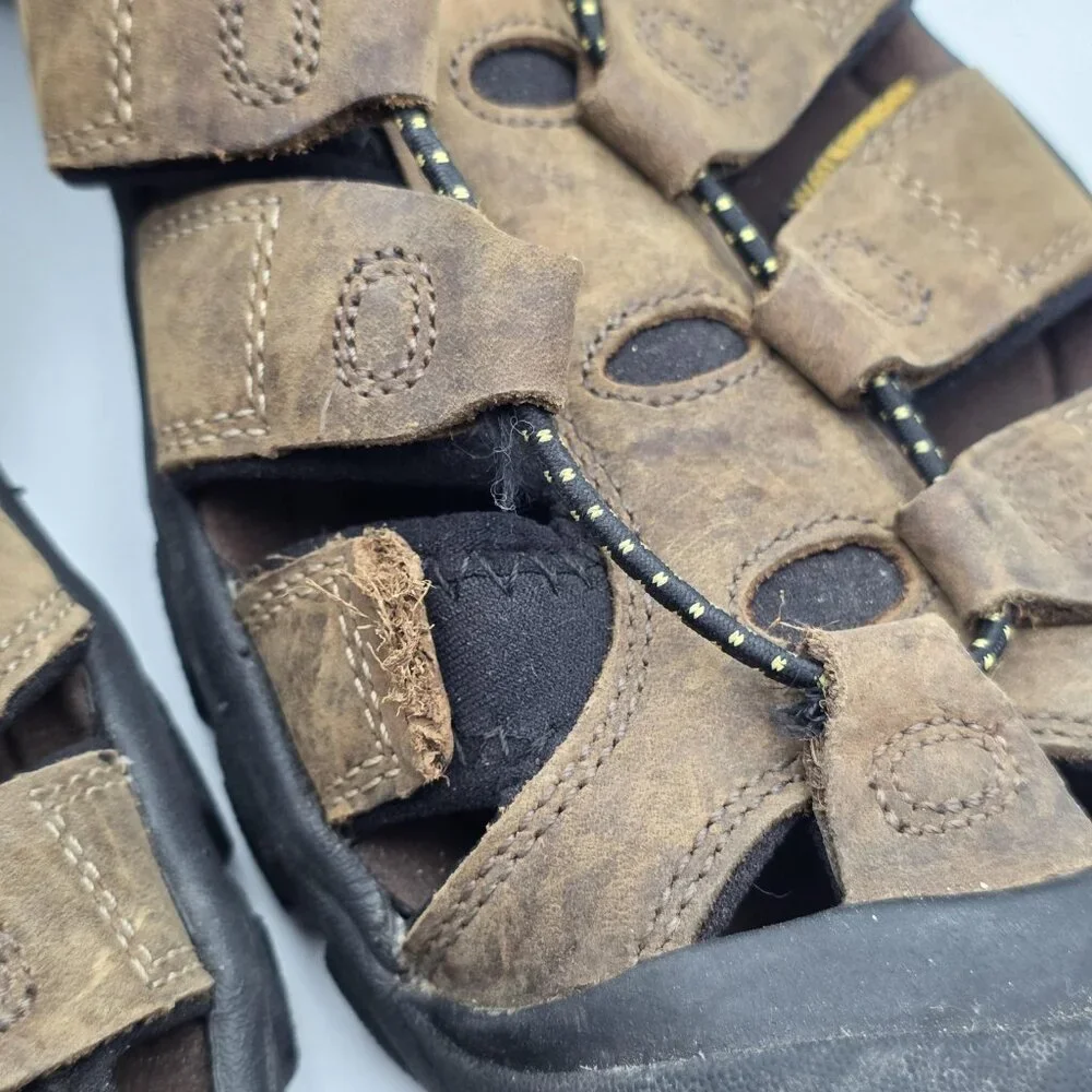 Keen Sandals Mens Size 13 Brown Suede Slip-On Drawstring Hiking Outdoor